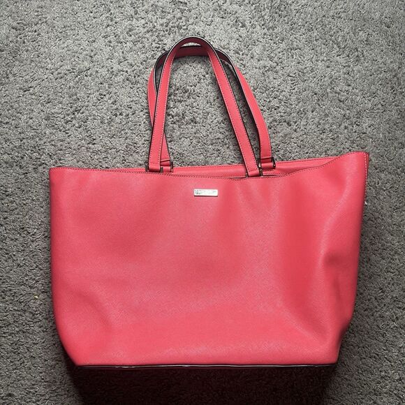 Kate Spade New York Tote Bag Pink Fusica Leather, Large Cute Purse - Picture 1 of 7